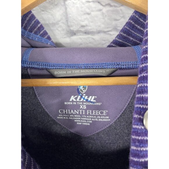 KUHL Women's Purple Striped Hood Chanti Fleece Wool Sweater XS - Picture 3 of 7
